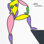 Colorful stylized painting of human figure